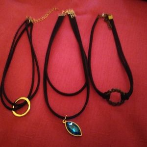 Leather choker necklaces